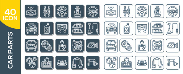 CAR PARTS ICON SET DESIGN