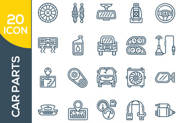 CAR PARTS ICON SET DESIGN