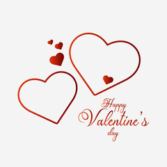 Happy Valentine's day with hearts, love day