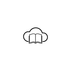 Book cloud silhouette logo icon isolated on white background