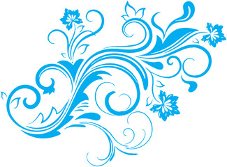 Fototapeta na wymiar abstract blue floral background corner