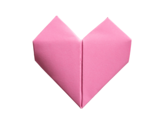 Heart shape folded from pink paper