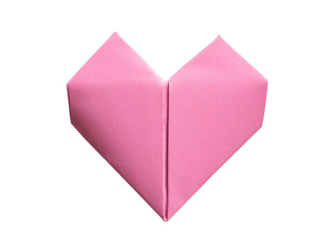 Heart shape folded from pink paper