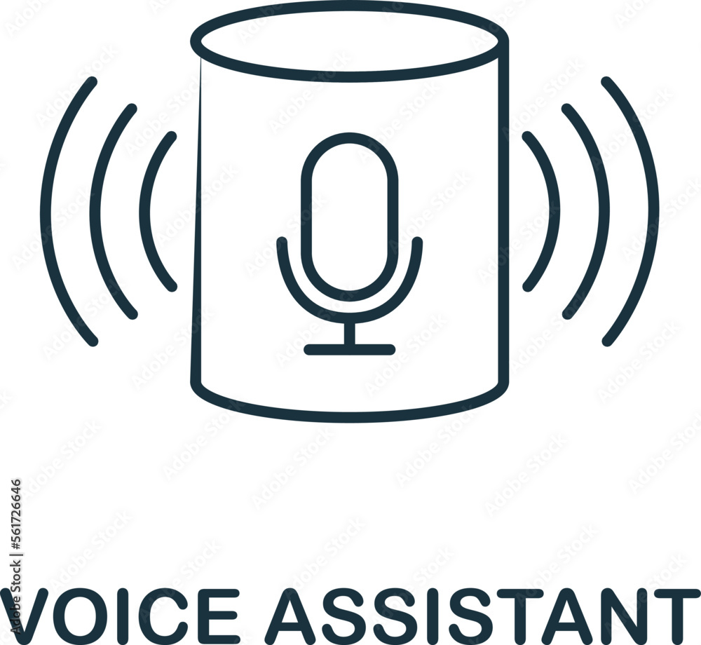 Poster voice assistant icon. monochrome simple smart technology icon for templates, web design and infograp