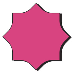 Retro shape geometric shield with ribbon