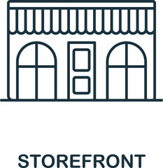 Storefront icon. Monochrome simple Stock Market icon for templates, web design and infographics