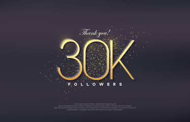 Fototapeta na wymiar Simple design number 20. Celebration of achieving 30K followers number.