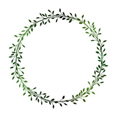 緑の小枝のフレームイラスト 1	
