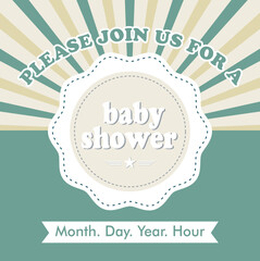 baby shower invitation card template, vector illustration