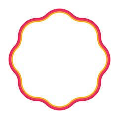 Groovy frame aesthetic frame made of colorful ribbons