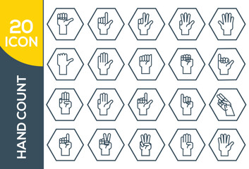 HAND COUNT ICON SET DESIGN