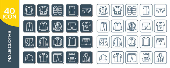 MALE CLOTHES ICON SET DESIGN