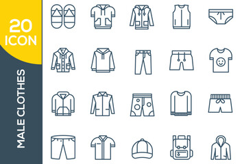 MALE CLOTHES ICON SET DESIGN