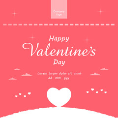 Elegant happy valentine's day greeting design with  pink color