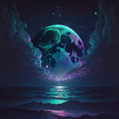 The sea and the stars in the night