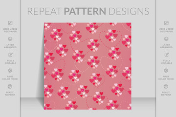 Cute hand drawn hearts seamless pattern, lovely romantic background, great for valentine's day, mother's day, textiles, wallpapers, flyers, invitation. Valentines day background with heart pattern.