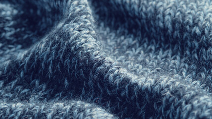 Texture knitted background. Folds of knitted woolen fabric close-up.