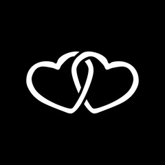 Love icon sign on black background.