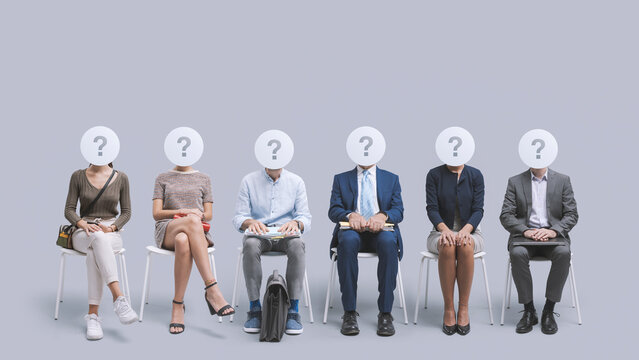 Job candidates sitting in the waiting room