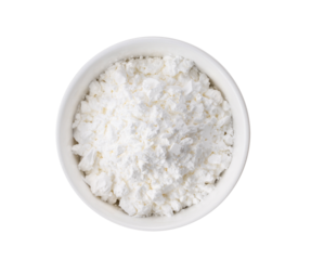 flour in white bowl isolated on transparent png