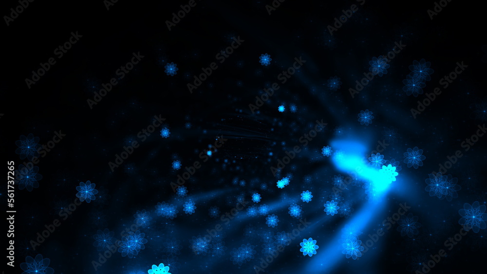 Poster luminous modern abstract background, fractal world. digital space for use in design. round shapes an
