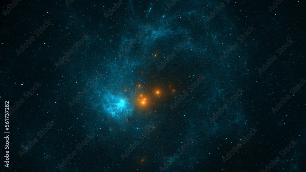 Poster luminous modern abstract background, fractal world. digital space for use in design. round shapes an
