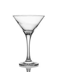 empty martini glass on a white background