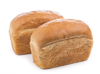 Tasty rye bread, isolated on white background