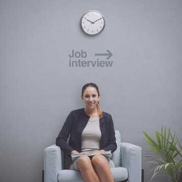 Confident woman having a job interview