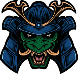  illustration vector graphic of the samurai head mascot good for logo sport ,t-shirt ,logo