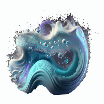 Clean detergent wave and soap swirl, light effect with bubbles and sparkles shine. Isolated on background. Cartoon vector illustration