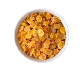 Bowl of raisins isolated on transparent png