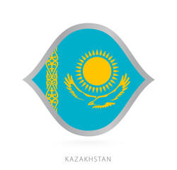 Kazakhstan national team flag in style for international basketball competitions.