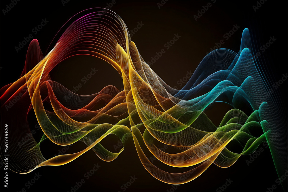 Aufkleber abstract background. dynamic light flow, with blurred neon light effect. created with generative ai 