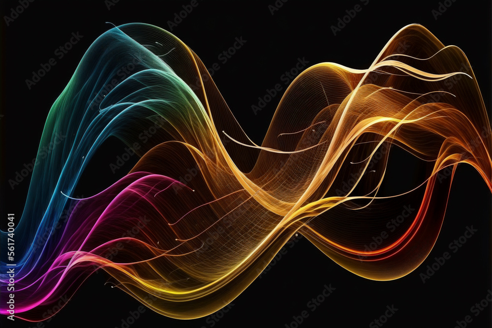 Aufkleber abstract background. dynamic light flow, with blurred neon light effect. created with generative ai 