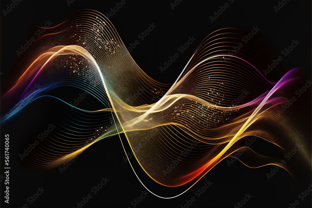 Aufkleber abstract background. dynamic light flow, with blurred neon light effect. created with generative ai 