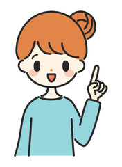 指差しする女性