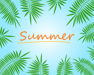 Obraz premium Summer and palm trees background - Vector Relevant