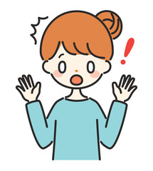 びっくりする女性