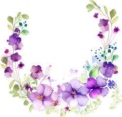 Fototapeta na wymiar Cute watercolor frame with spring flowers