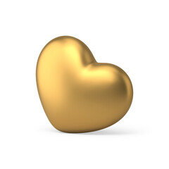 Golden heart toy balloon premium foil favorite enamored decorative element 3d icon realistic illustration