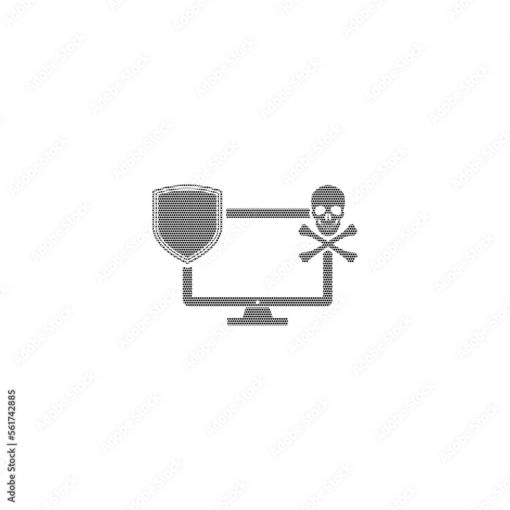 Poster computer hacker icon isolated on white background