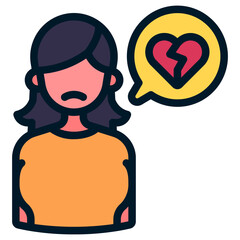 broken heart girl illustration