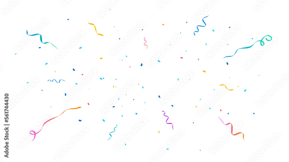 Wall mural confetti background. festive backdrop. party design with colorful confetti. vector illustration