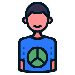 peace boy illustration