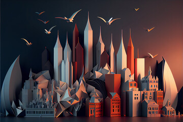 abstract city skyline. generative ai