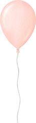 Pink balloon. Hand drawn painted watercolor illustration.