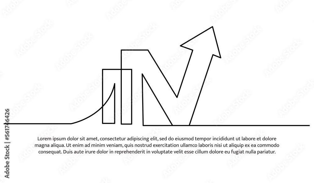 Poster continuous line design of arrow. one line decorative elements drawn on a white background.