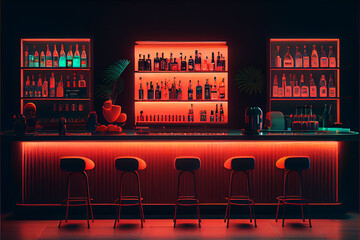 Contemporary Bar wallpaper. generative ai