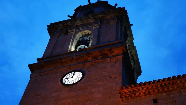 Rotating view from under a mysterious bell - clock tower